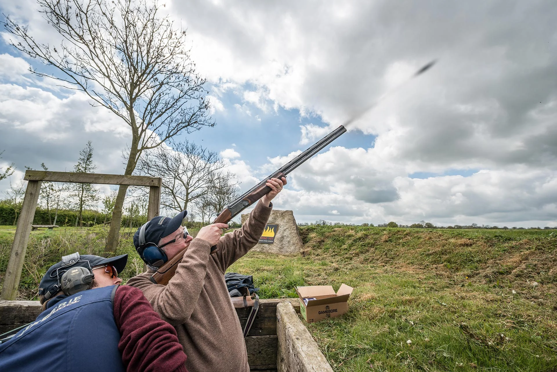 Clay pigeon shooting at Honesberie Shooting School
